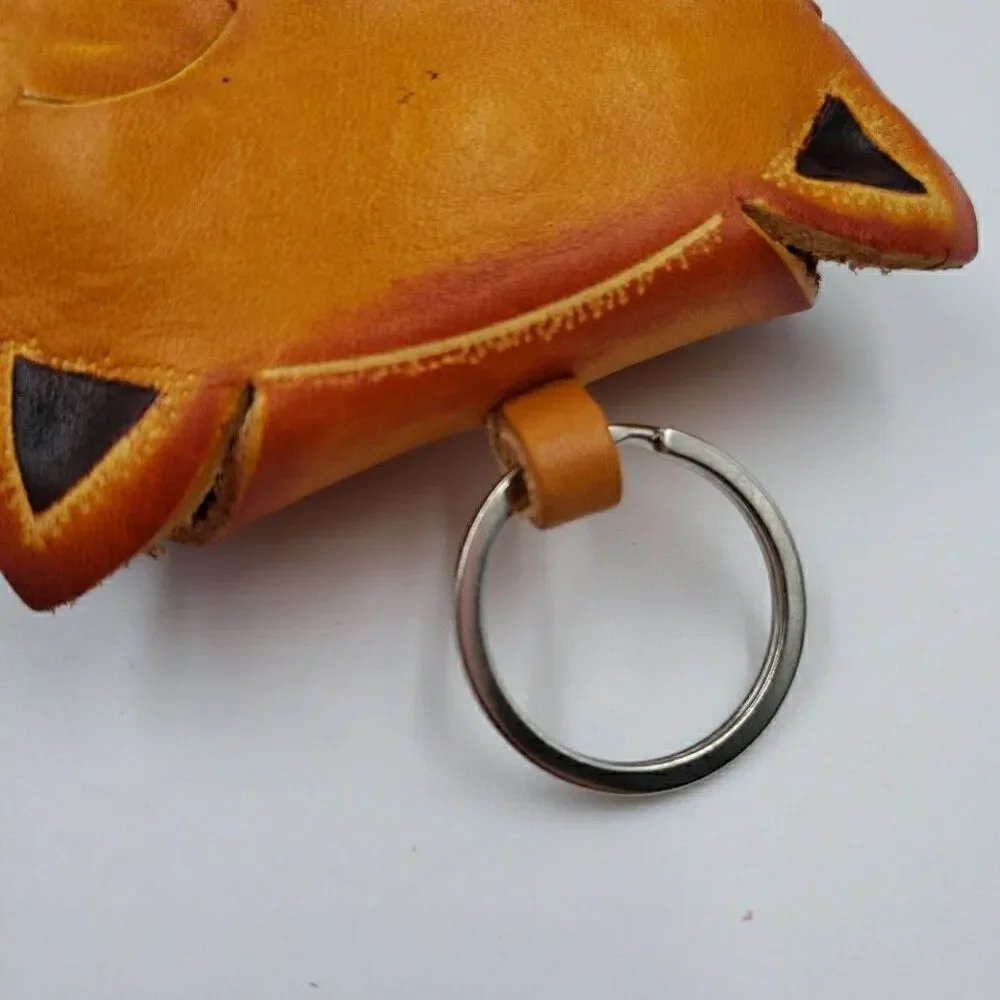 Lucky Cat Coin Purse Leather Maneki Neko Wallet Keychain Fish Charm - Picture 8 of 14